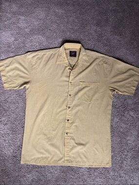 Vintage Men’s Yale  Yellow Plaid Short-Sleeve Button-Down Shirt